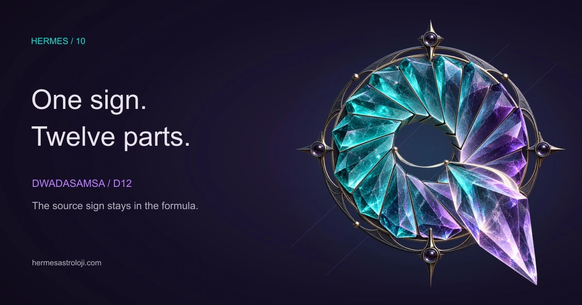 A celestial fan of turquoise and amethyst glass with an enlarged prism; original symbolic artwork for the expansion of a part in D12.